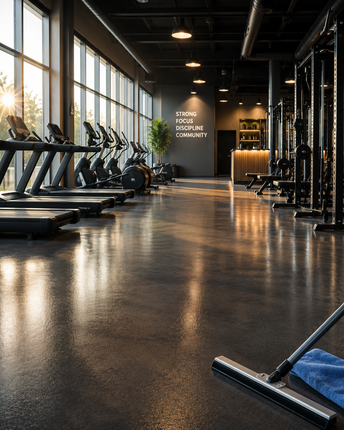 empty gym before opening